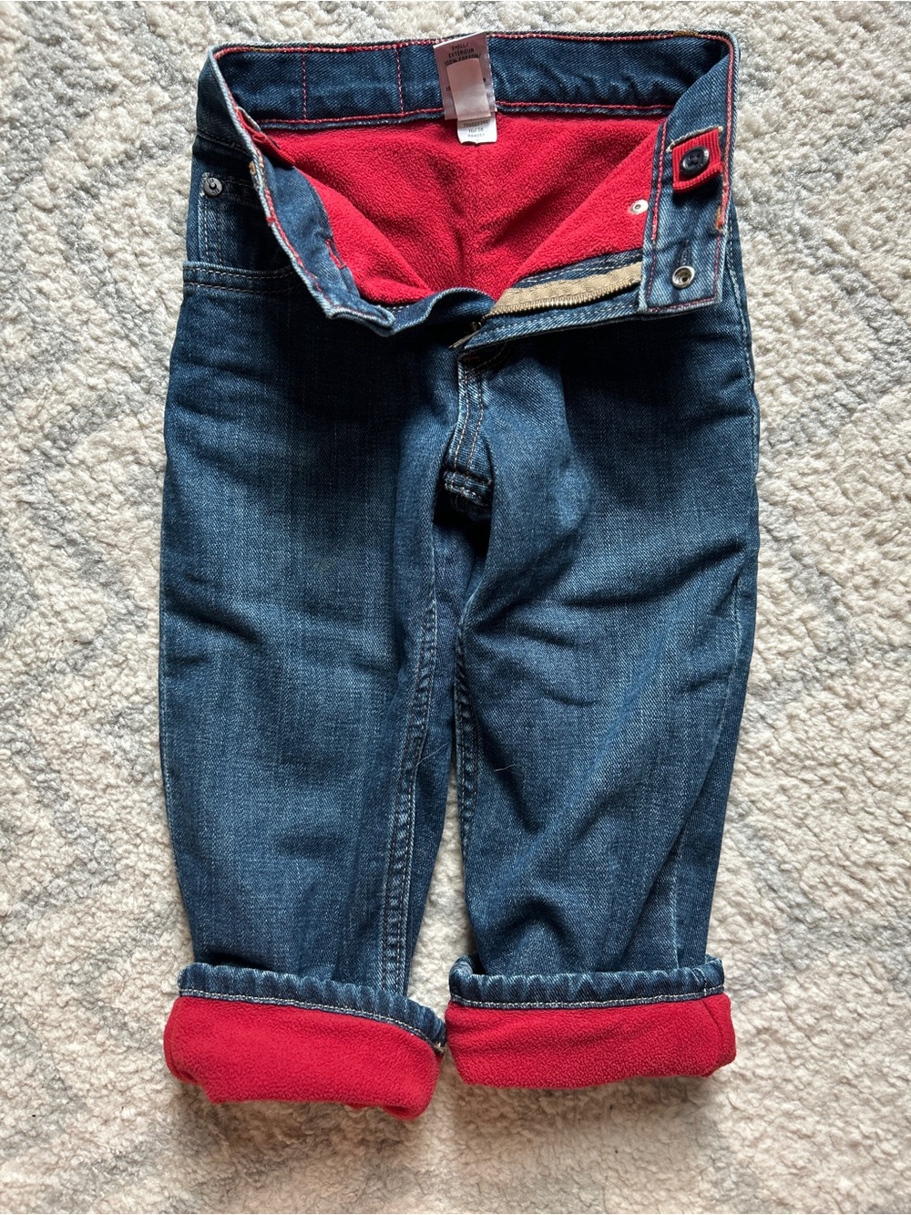 Babygap Dark Blue Lined Jeans with Red Fleece